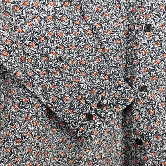 NWT Perry Ellis 100% Cotton Slim Fit Dress Shirt Size Large In Eclipse - Picture 3 of 10